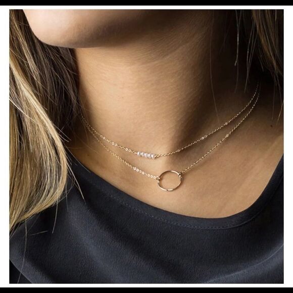 Brand New Two Gold Adjustable Dainty Necklaces For Layering, Tarnish Free - Picture 1 of 6